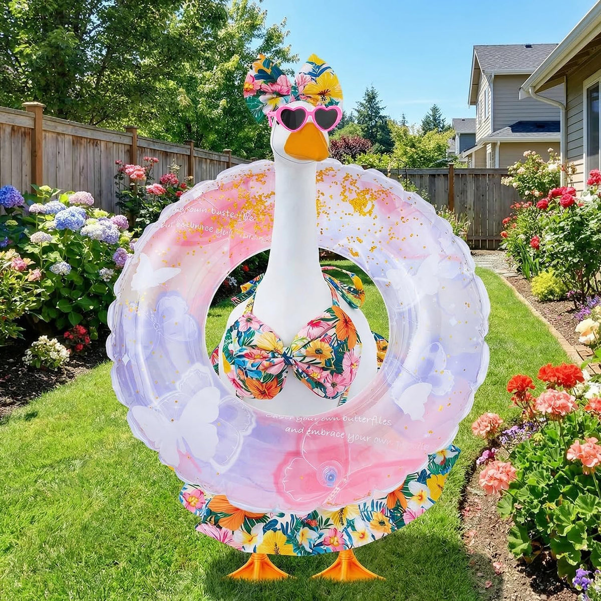 Batfsm Hawaiian floral pattern highlights colorful, festive outdoor decor.