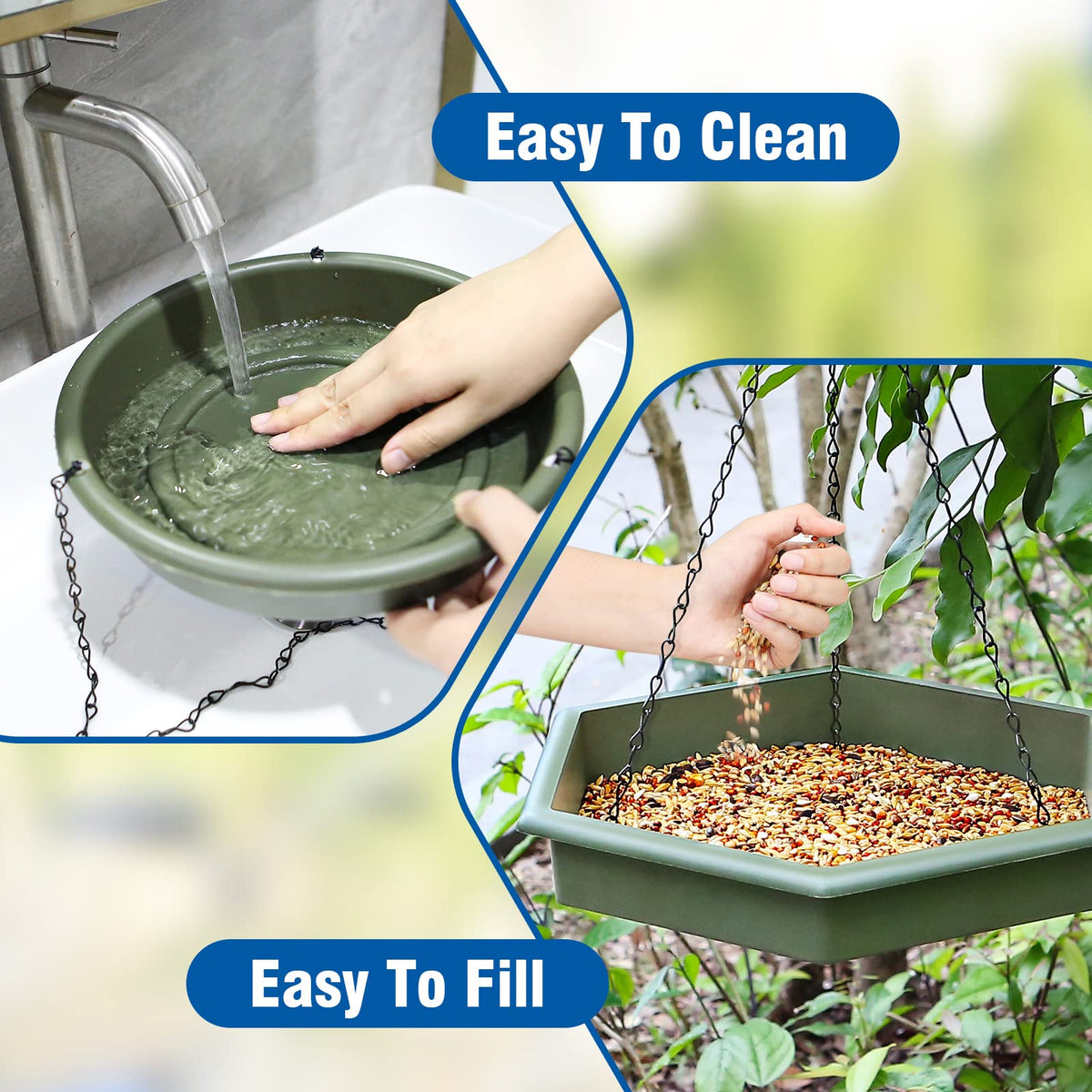 Bathth XL bird water feeder with durable, easy-fill design