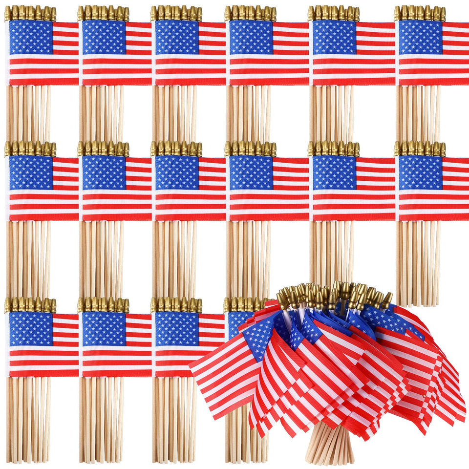 Batiyeer 500-pcs mini American flags on sticks for events