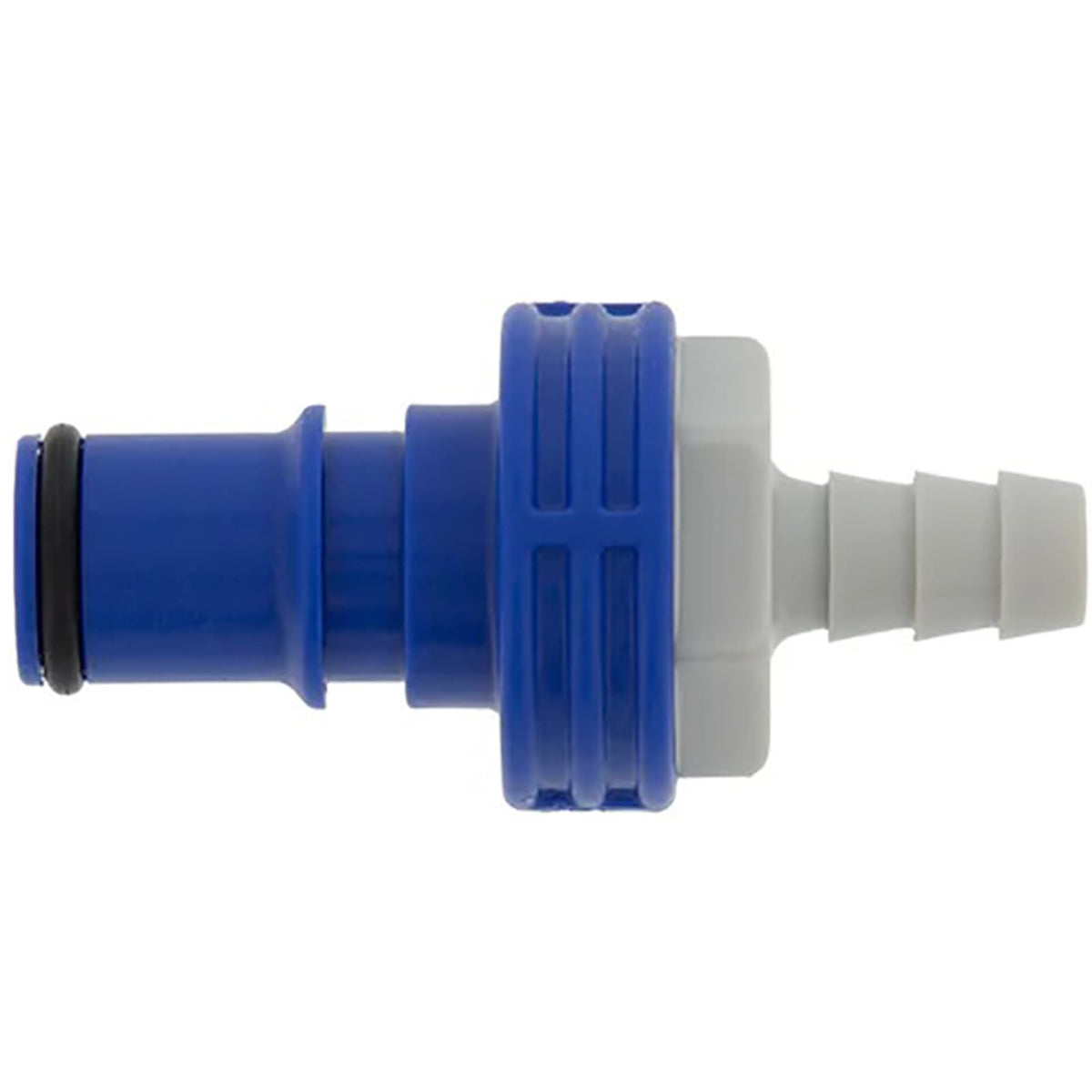 Battery Watering Technologies male end connector for 1/4 inch insert enables secure, reliable battery watering connections.