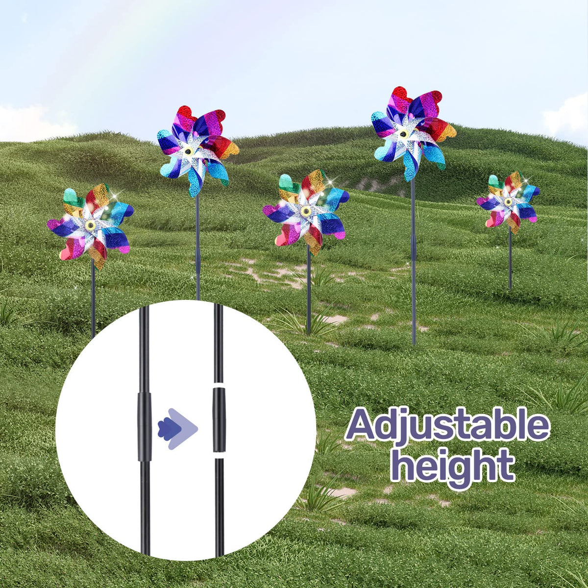 Pre-assembled BATTIFE pinwheel blades ready for quick setup