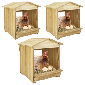 Bavlesfuire chicken nesting box on wall with three compartments for organized laying