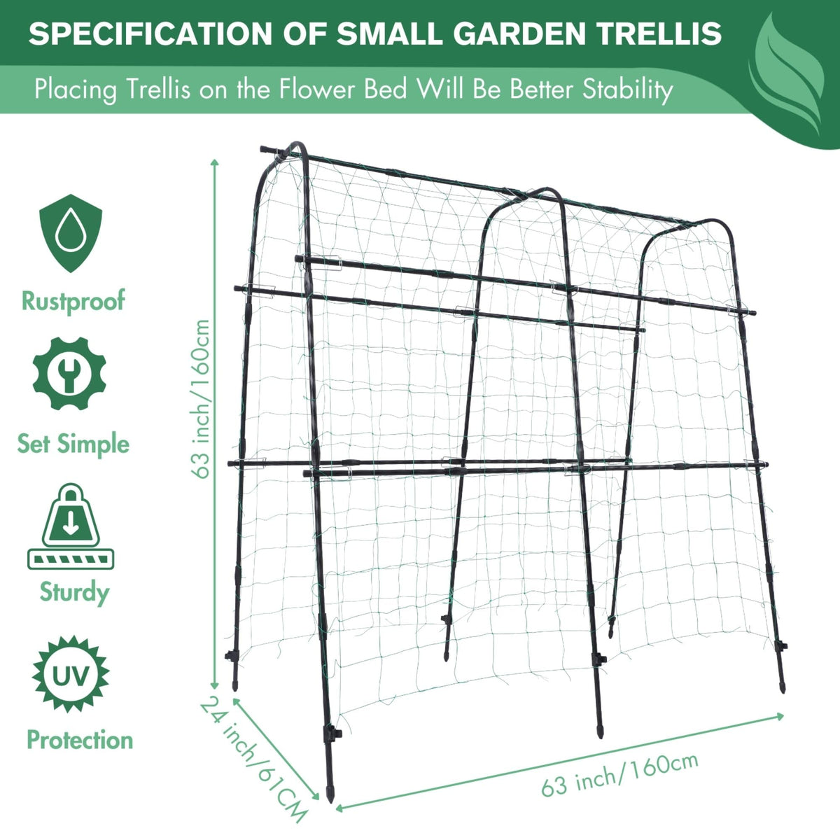 BAXAM nylon garden netting on trellis aids secure vine training.