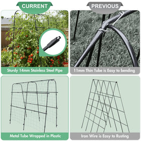 BAXAM vertical garden trellis in raised beds saves space for crops.