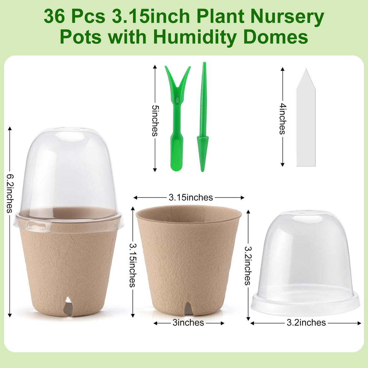 Baxrou clear humidity dome shown with vents for seedlings.