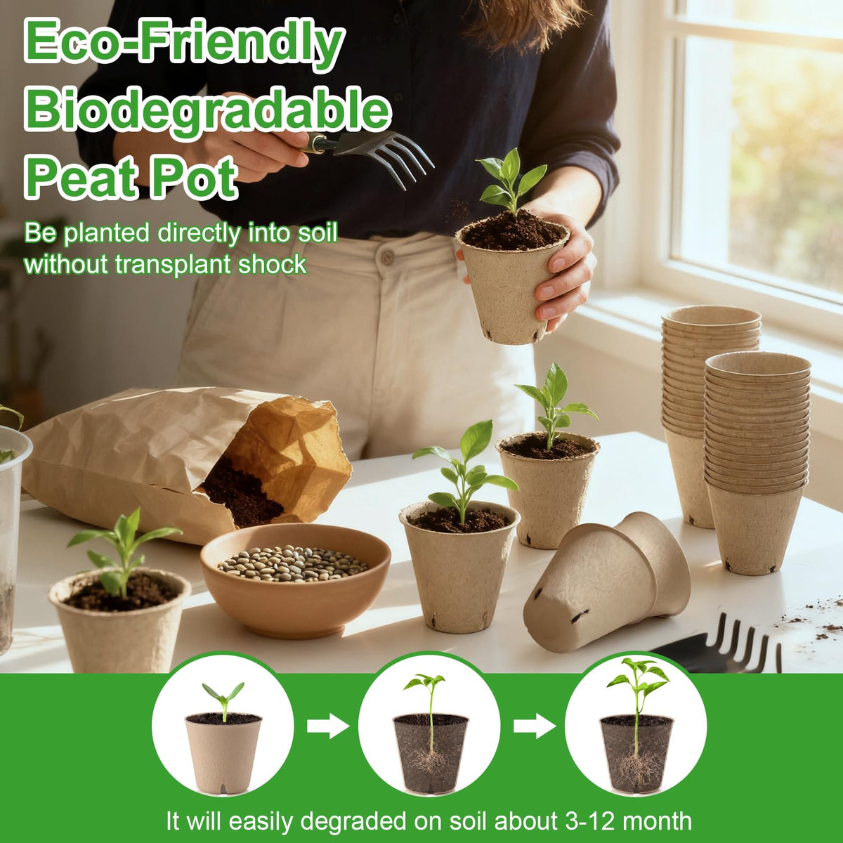 Baxrou recycled pulp material showing a natural, breathable seed starting surface.