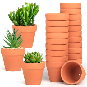 Baxrou Terra Cotta Pots closeup highlighting drainage holes for healthy root airflow.
