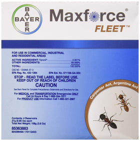 Bayer Max Force Fleet Ant Gel applied in cracks and crevices attracts ants for controlled elimination.