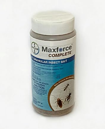 Bayer Maxforce Complete close-up displays granular bait for long-lasting pest suppression
