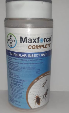 Bayer Maxforce Complete 8oz application shot highlights easy-to-use packaging for effective pest management