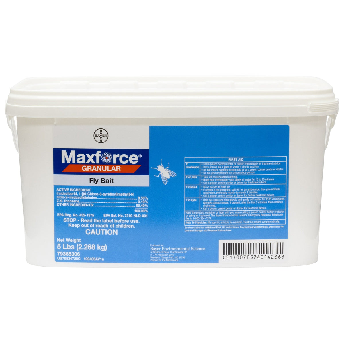 Bayer Maxforce granular fly bait 5lb pail for long-lasting fly control