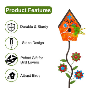 BAYN 51-inch birdhouse stake provides a tall backyard focal point.