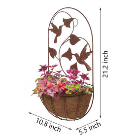 Coconut fiber liner inside BAYN half-round wall planter for soil containment