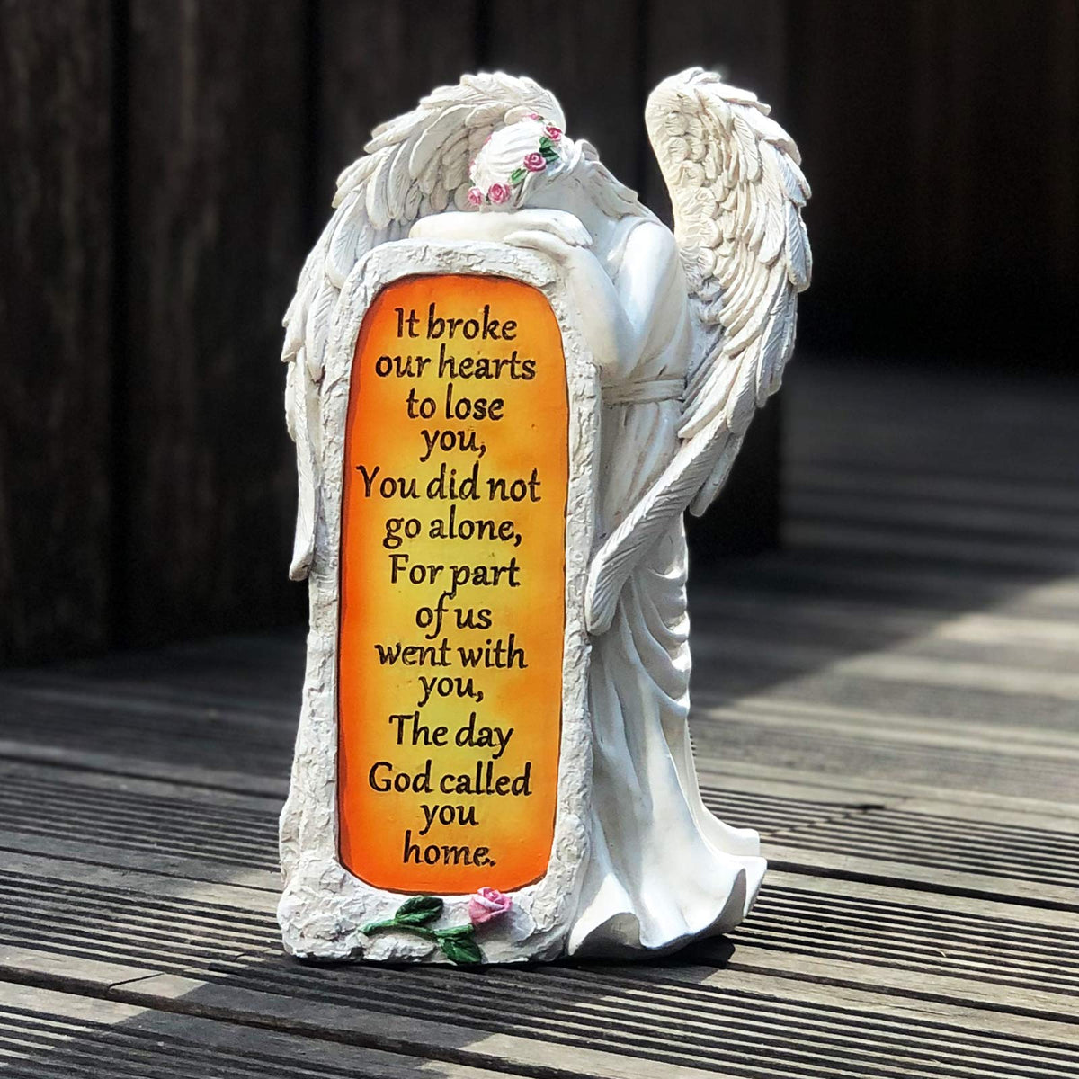 Bayn guardian angel light glowing at night in outdoor setting