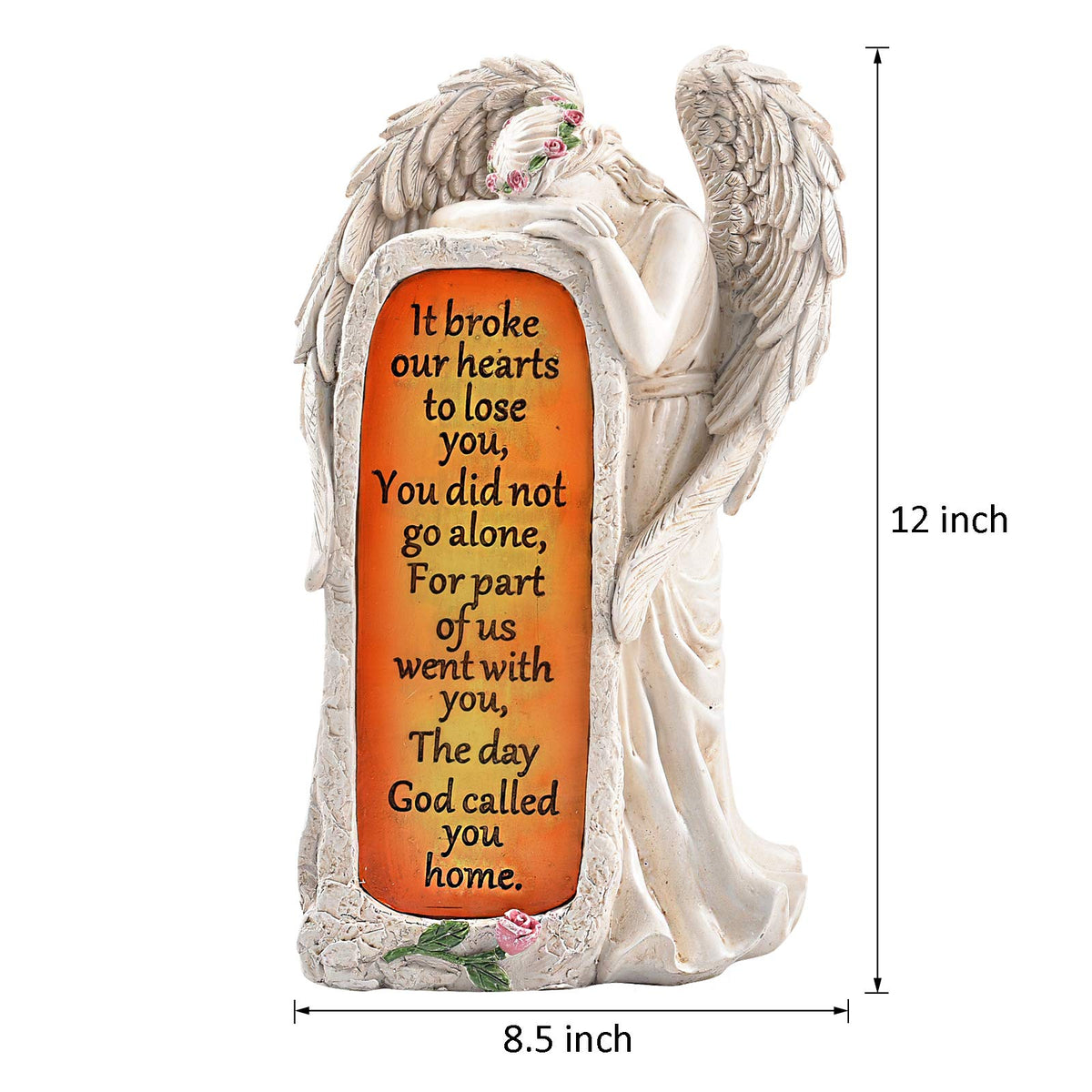 Bayn hand-painted angel figure detail with floral garland