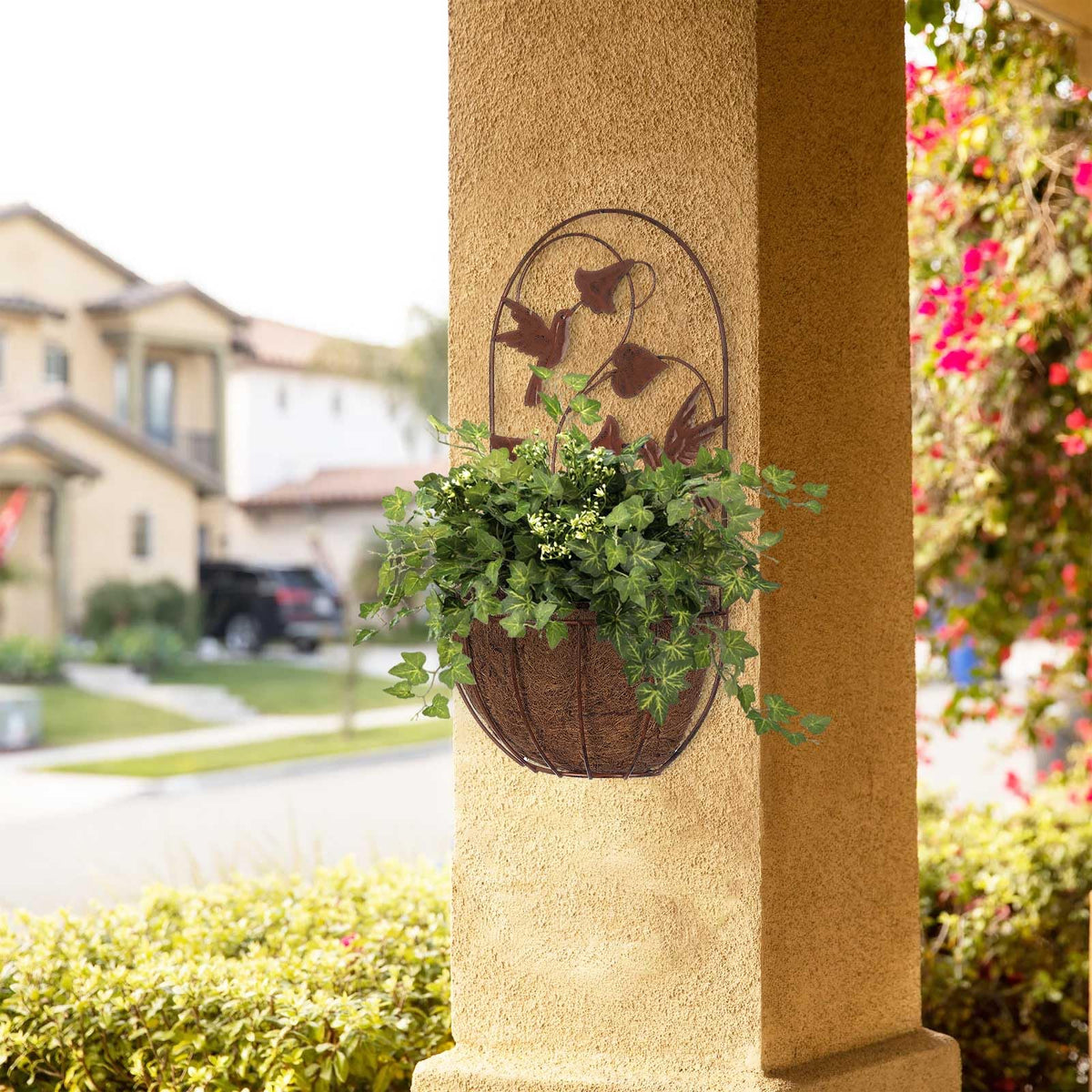 BAYN indoor/outdoor wall planters on a porch or entry wall
