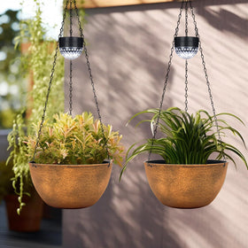 Bayn porch or patio decor with ambient illumination.