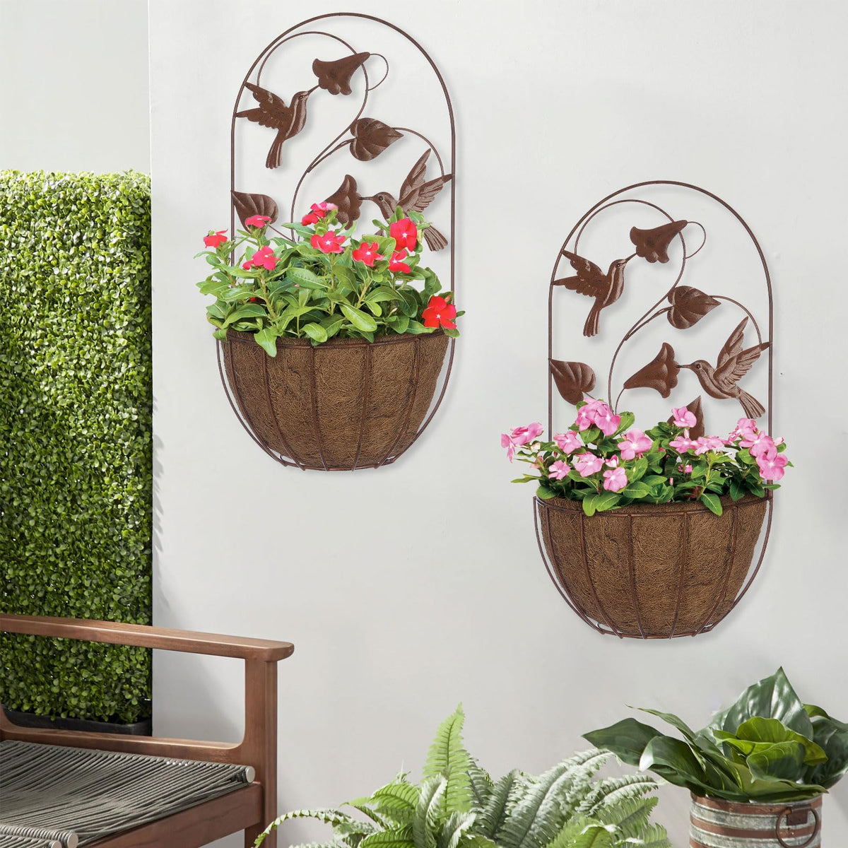 Powder-coated BAYN wall planter frame for durable, weather-ready mounting