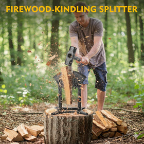 Bayqisi Kindling Splitter includes 3 lb hammer for assisted splitting.
