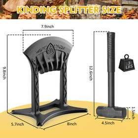 Bayqisi Kindling Splitter axe-edge cutting for easier kindling splitting.