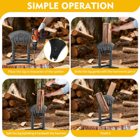 Bayqisi Kindling Splitter cast iron body provides long-lasting durability.