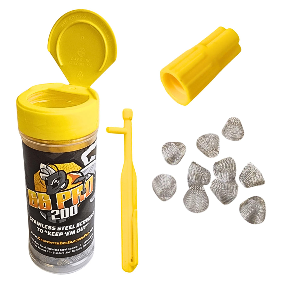 BB PRO patented traps installed outdoors with stainless steel mesh for durable protection
