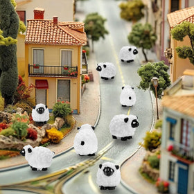 Bbiamsleep durable resin sheep figures brighten fairy garden scenes.