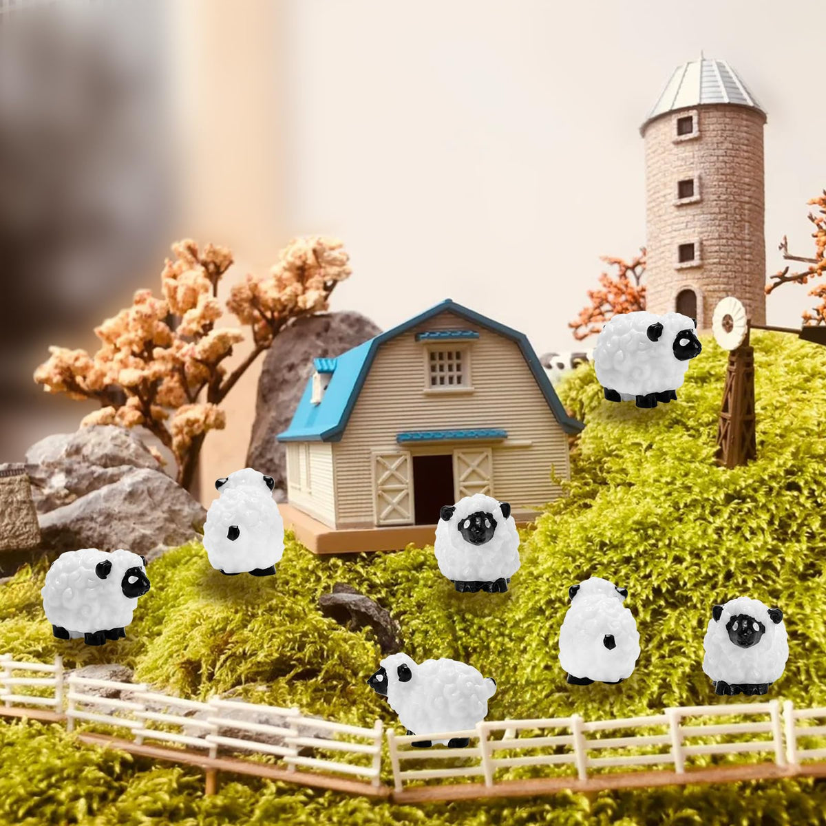 Bbiamsleep miniature sheep ensemble for cake toppers and gifts.