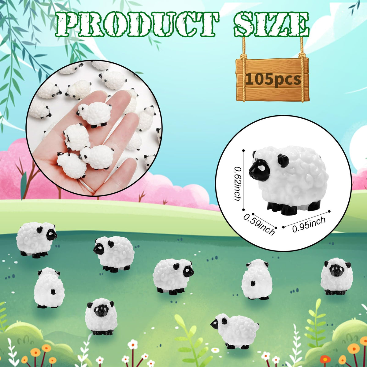 Bbiamsleep resin mini sheep figurine ideal for micro landscapes.