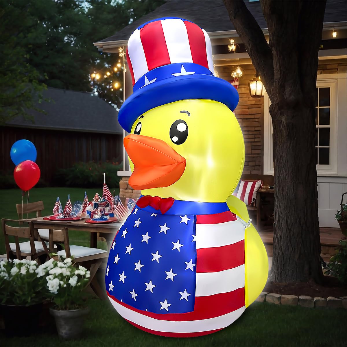 bbioc 60-inch patriotic duck outdoor decor creates a festive focal point.