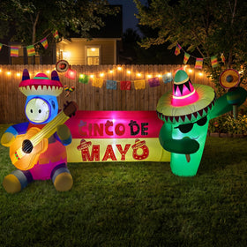 Bbioc fiesta inflatable serves as a versatile front-yard photo backdrop.