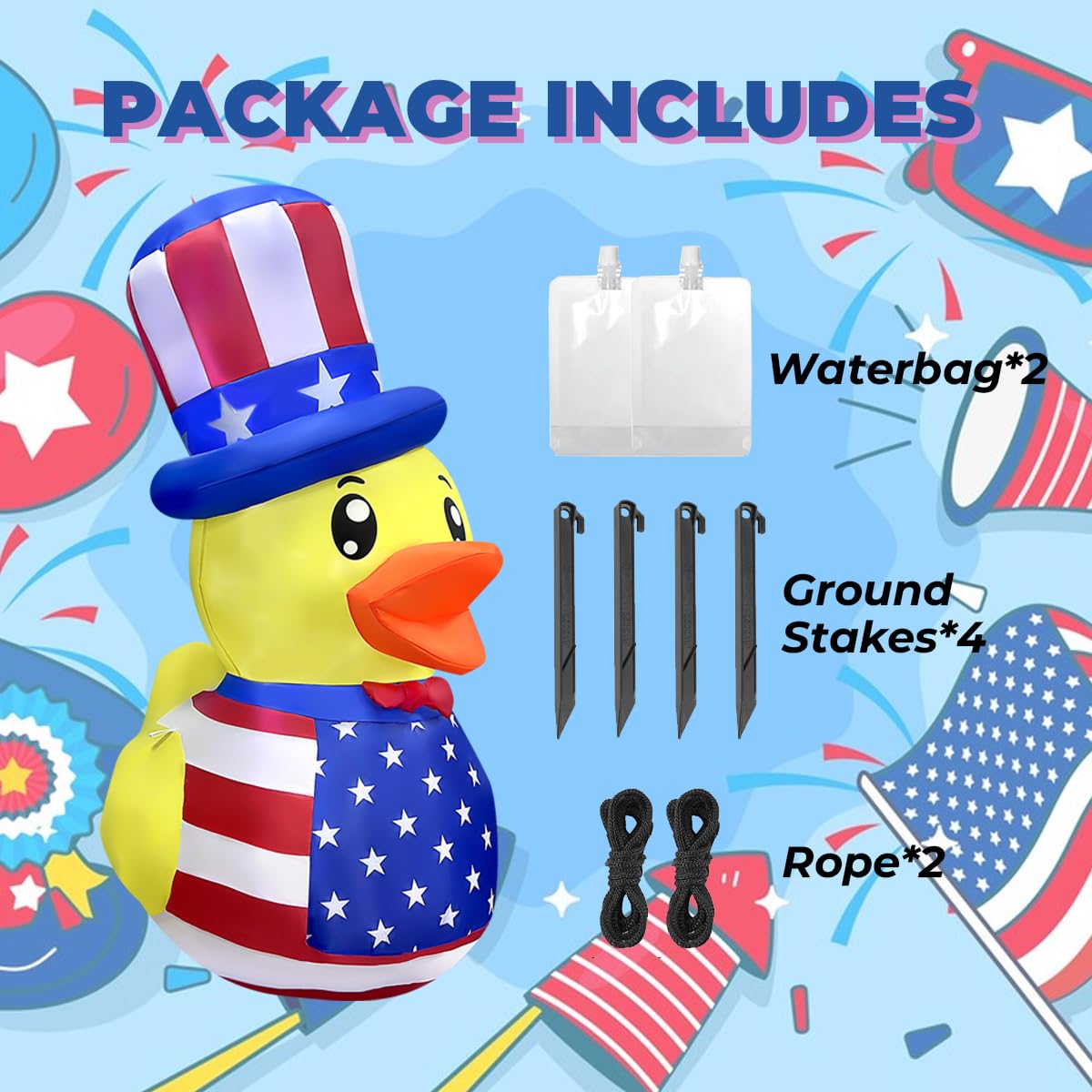 bbioc front-yard decorative duck anchors patriotic display for gatherings.