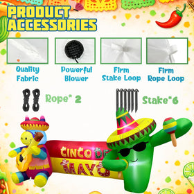 Bbioc indoor-outdoor fiesta inflatable decor suits yards, porches, and storefronts.