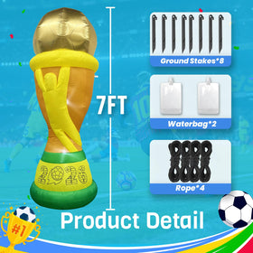 bbioc soccer trophy LED-lit inflatable adds vibrant night-time celebrations.