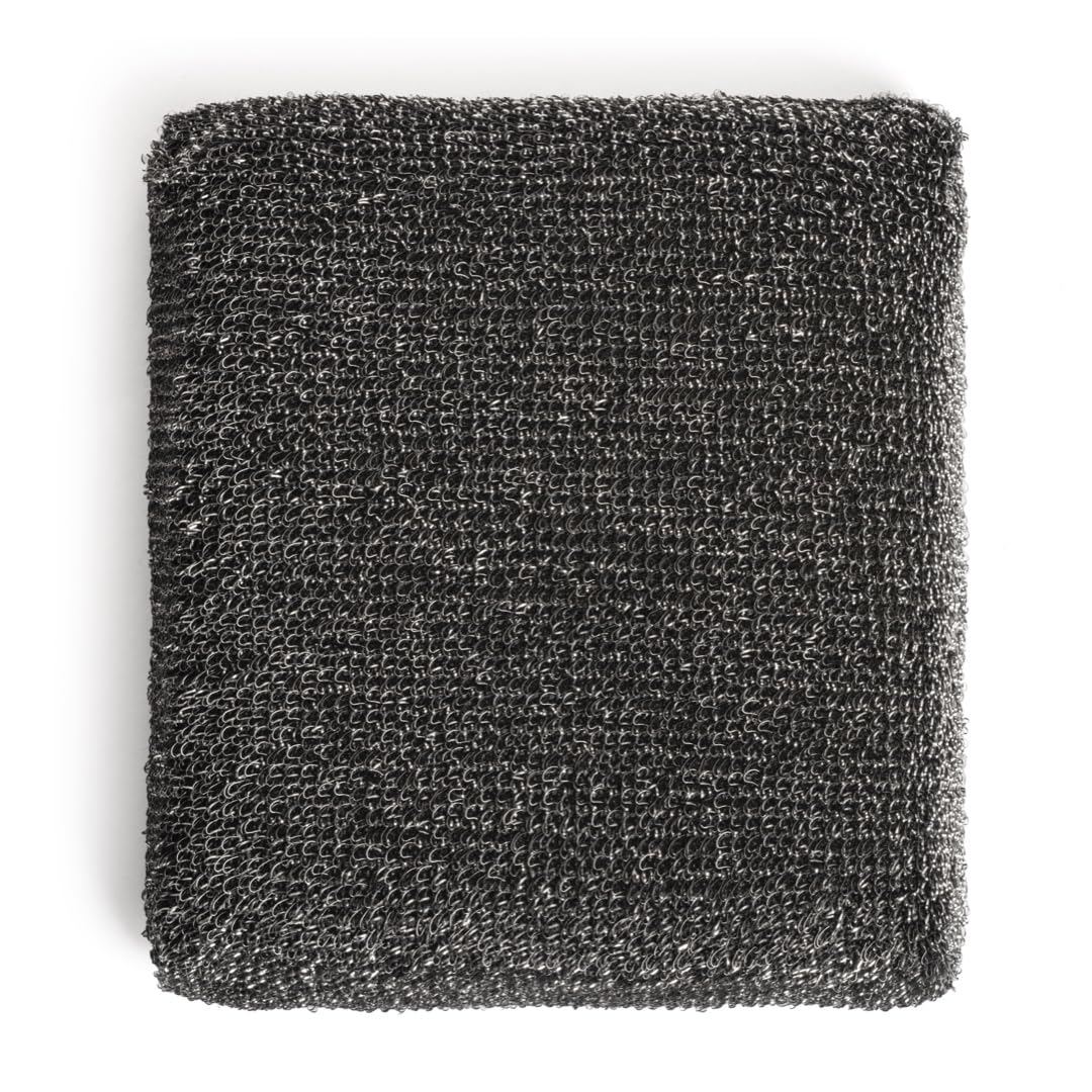 BBQ-Aid 17-inch no-scratch brush in use for safe reach