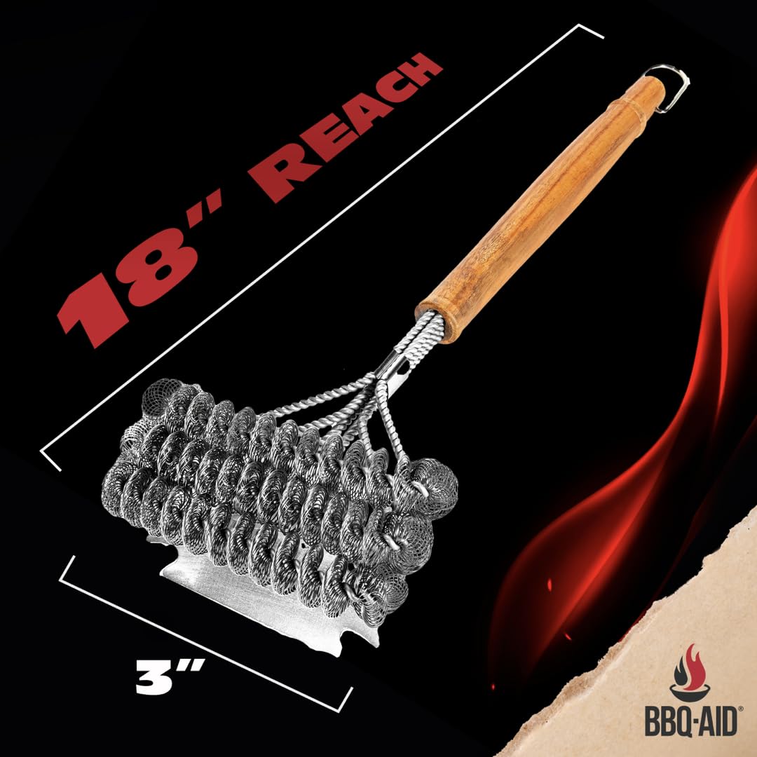 BBQ-Aid grill brush compatible with porcelain, ceramic, infrared grills