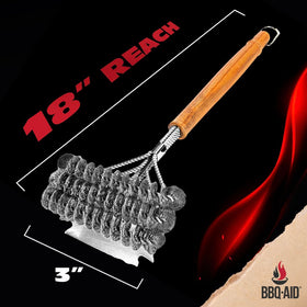 BBQ-Aid grill brush compatible with porcelain, ceramic, infrared grills