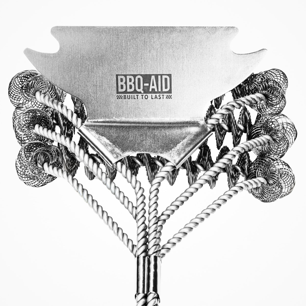 BBQ-Aid heavy-duty scraper and brush for quick cleanup