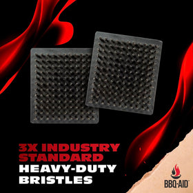 BBQ-Aid no-scratch grill brush protects porcelain and ceramic surfaces.