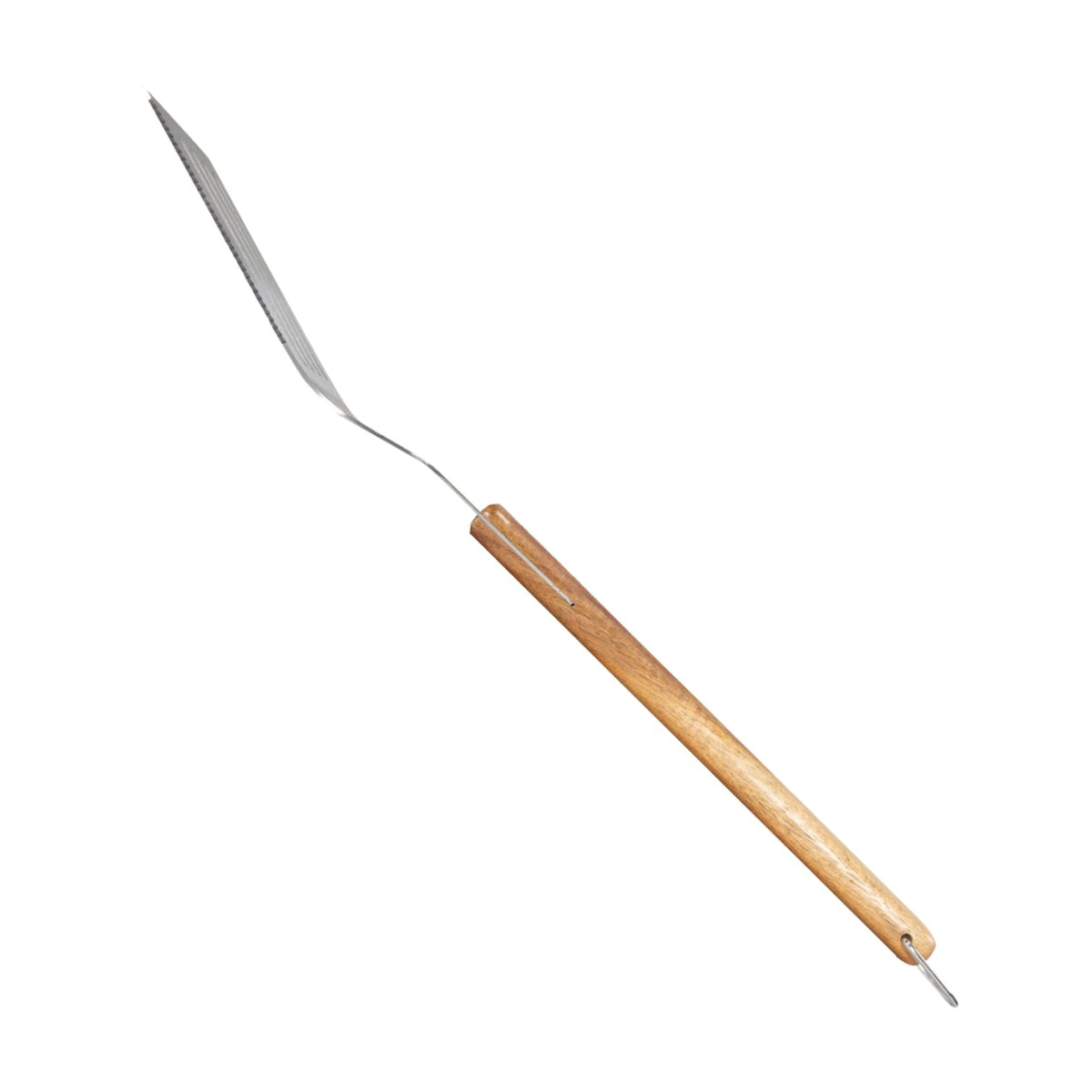 BBQ-AID Pro spatula with stainless steel core for durability during long cooks.