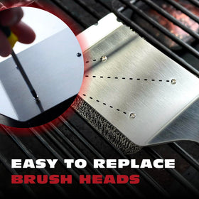 BBQ-AID replaceable brush head image emphasizing easy maintenance.