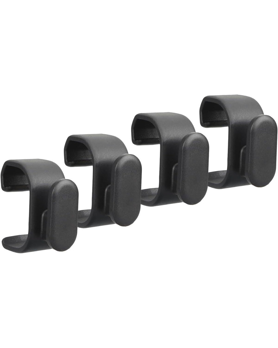 BBQ Future 4-pack hooks installed on Weber side rail for organized grilling tools.