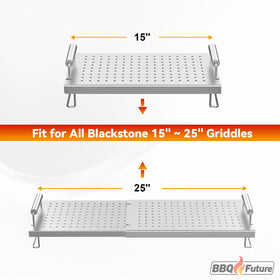 BBQ Future warming rack fits 36-inch Blackstone griddle, expands capacity