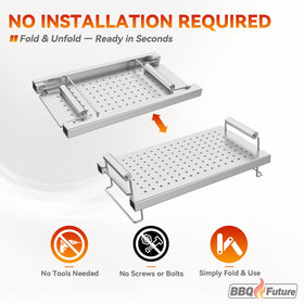 BBQ Future folding design saves space for easy storage in busy cookouts