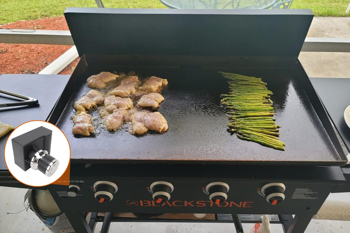 BBQ Future igniter kit installed on Blackstone 36-inch griddle, ensuring fast lighting