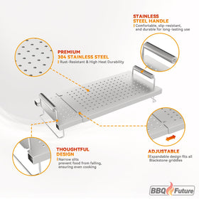 BBQ Future rack built from 304 stainless steel, corrosion resistant and durable