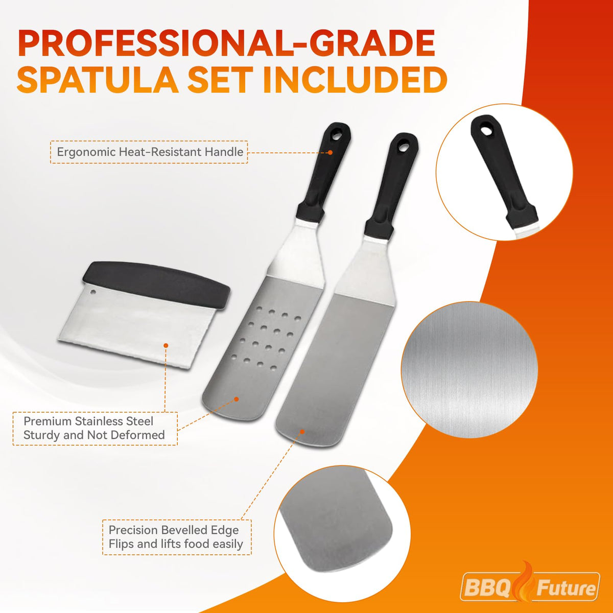 BBQ Future universal griddle with spatula set provides complete outdoor cooking versatility