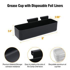 BBQ-PLUS foil pan liners contain drips for quick storage and reuse