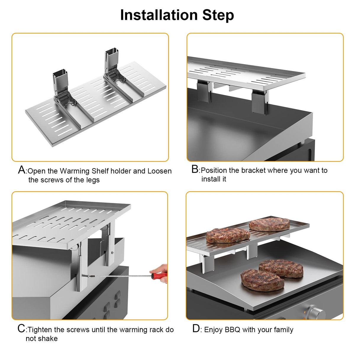 BBQ-PLUS foldable rack compact profile ready for storage