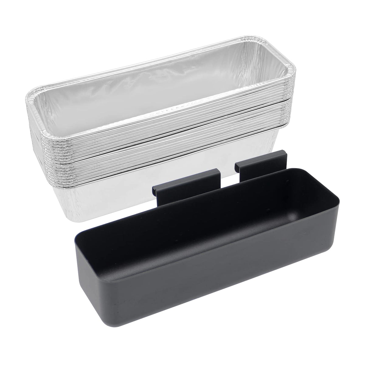 BBQ-PLUS grease catcher tray on a Camp Chef griddle keeps cooking area clean